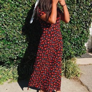 90s Japanese cherry blossom maxi dress